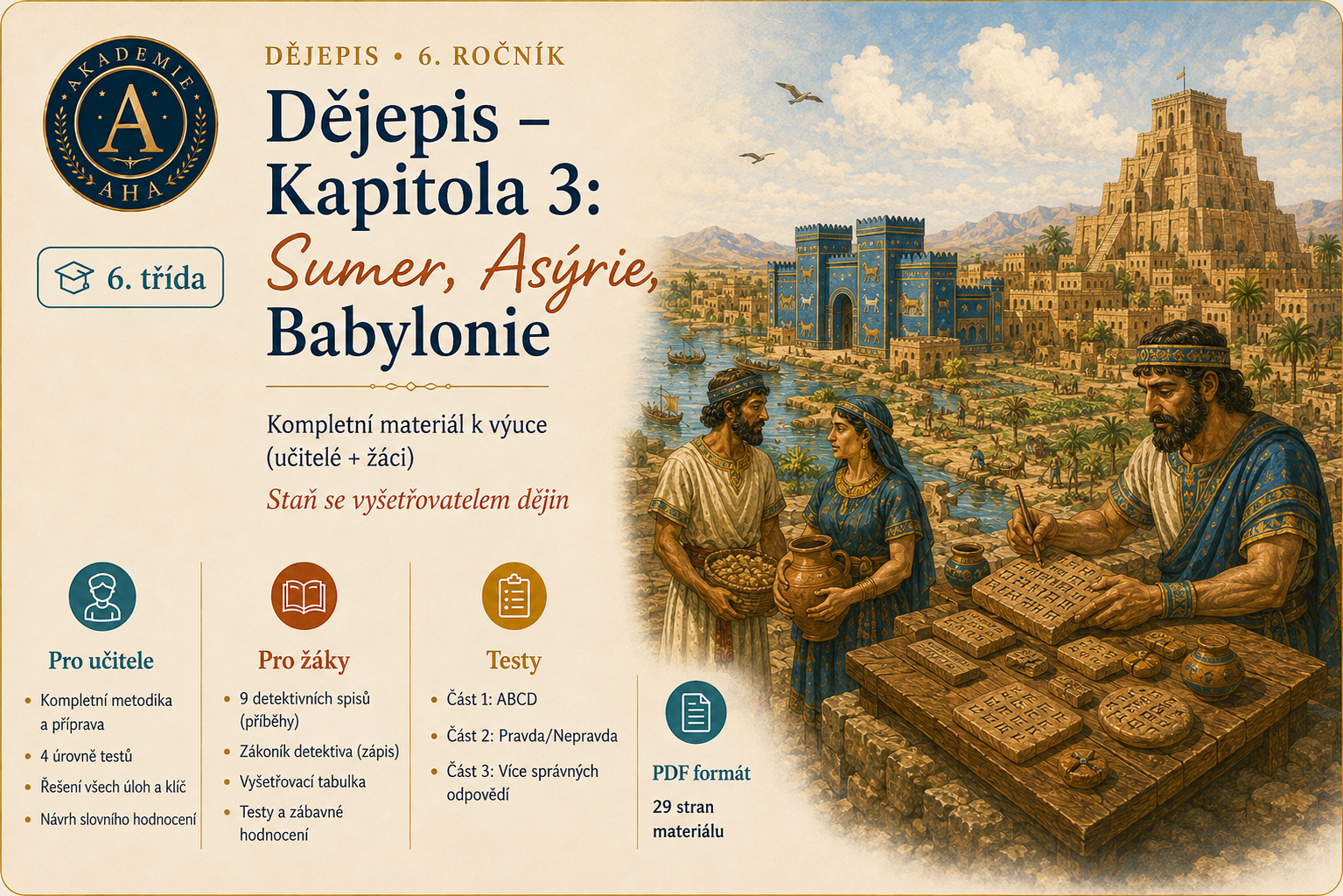 Dějepis – Starověk – Kapitola 3: Sumer, Asýrie, Babylonie