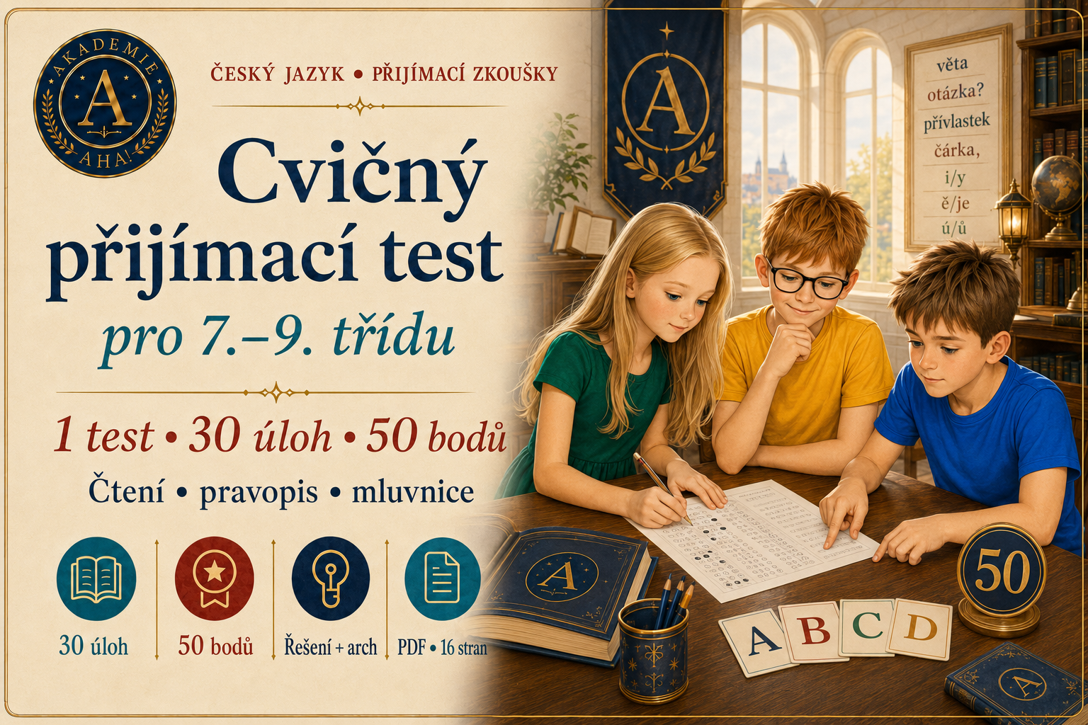 Cvičný přijímací test – český jazyk
