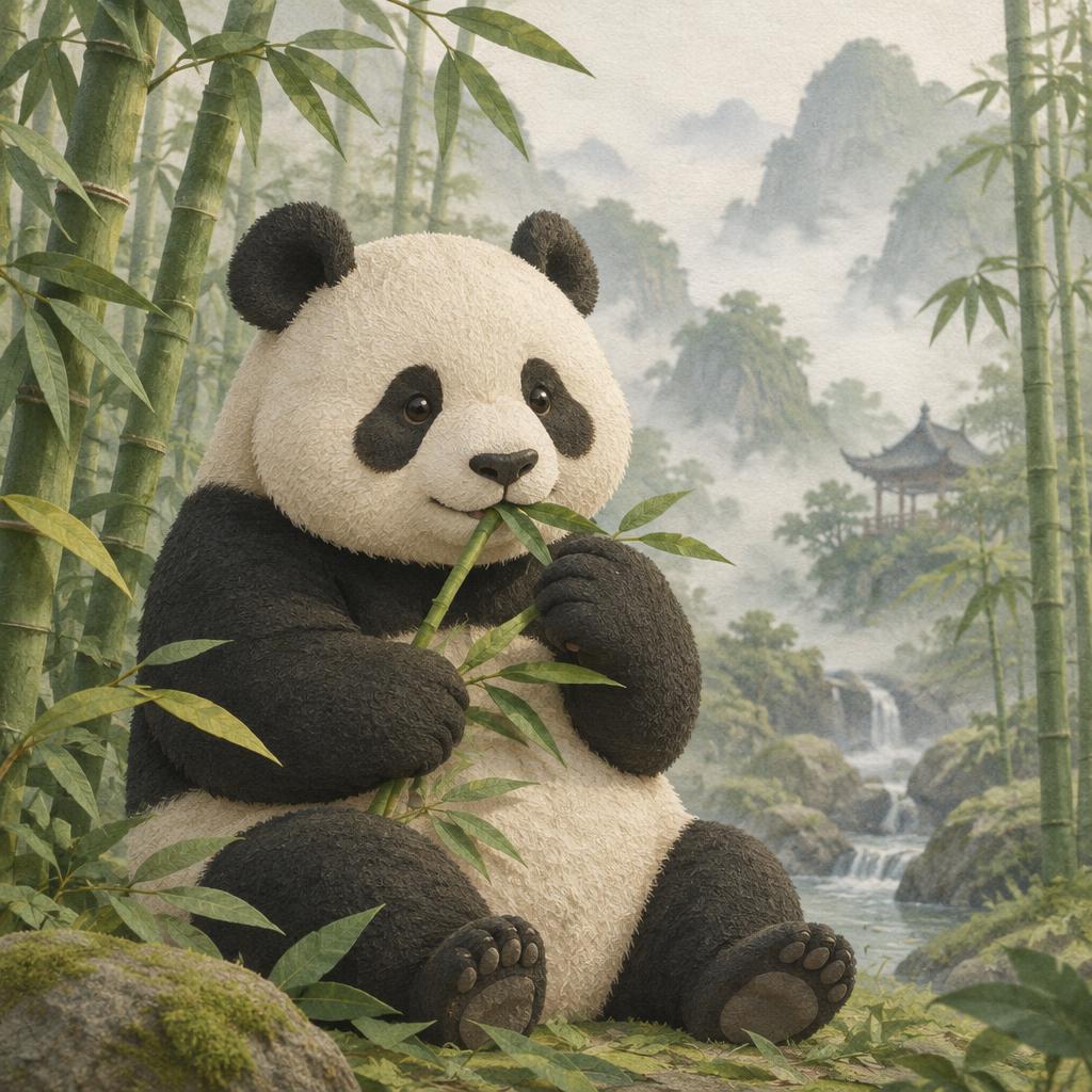 d) Panda velká